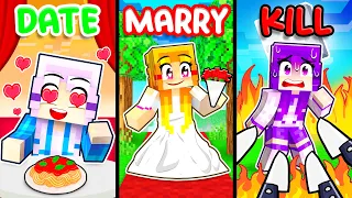 I Played DATE MARRY KILL WITH MY CRAZY FAN GIRLS... (Minecraft)