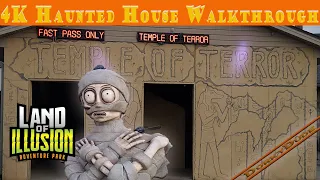 Temple of Terror at Land of Illusion Scream Park 2021 - full haunted house walkthrough in 4K HD