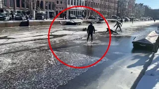 Ice skaters fall through broken ice and need rescuing across the Netherlands - News 360 Tv