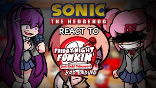 Sonic Characters React To Friday Night Funkin VS Doki Doki Takeover Bad Ending // GCRV //