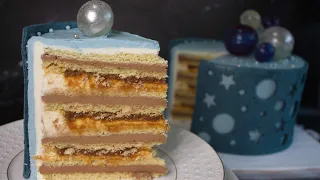 Торт TWIX 🍫🍯Шоколадно-пісочний торт з карамеллю