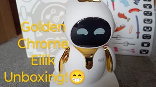 Unboxing and review of the Golden Chrome Eilik #eilik #unboxing #eilikrobot #energizelab #viral