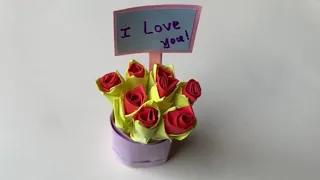 How to make EASY Paper Flowers DIYPaper Craft Gift Ideas