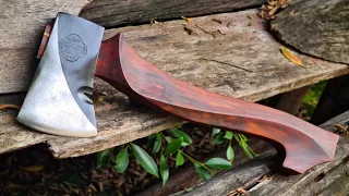 Woodworking Art : Unique hexagonal axe handle made of Siamese rosewood | Belknap Bluegrass