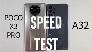 Xiaomi Poco X3 Pro vs Samsung A32 Speed Test