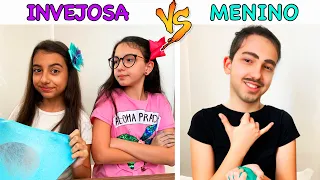 TIPOS DE CRIANÇAS FAZENDO SLIME #7 INVEJOSA VS MENINO | Luluca