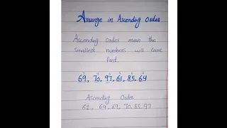 Arrange the Numbers in their Ascending Order|Math for Class 2|