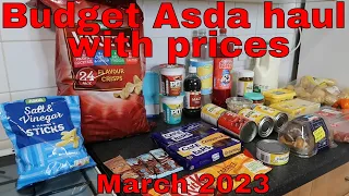 Budget Asda grocery haul with prices, March 2023