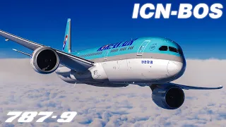 Korean Air 787-9 To Boston - Microsoft Flight Simulator - ICN ✈ BOS - 4K Ultra Settings