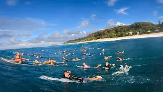 POV SURFING CROWDED PERFECT PIPELINE ON MY SOFTTOP!