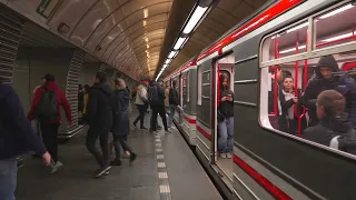 Czech Republic, Prague, Metro ride from Anděl to Karlovo náměstí