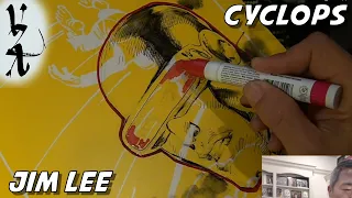 Jim Lee drawing Old School Cyclops