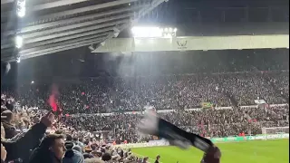 LIMBSSSS! Newcastle fans when Sean Longstaff made it 2-0 vs Southampton in the semi final