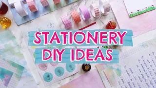 DIY STATIONERY IDEAS (2) 🌜HANDMADE MEMO PAD, LIQUID WATERCOLOR, STICKERS🌛 HOMEMADE SCHOOL SUPPLIES