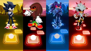 Dark Sonic Exe vs Knuckles Exe vs Sonic The Werehog vs Silver Sonic Exe - Tiles Hop!!