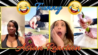 See How The Girl Asian React Cooking Meat | Gone Wrong | Funny Reaction | Only Legends Knows