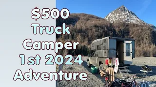 $500 Truck Camper First trip 2024 and Upgrades!