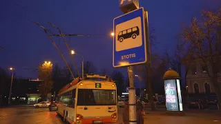 Lithuania, Vilnius, trolleybus 2 ride from L.Sapiegos st. to Stotis