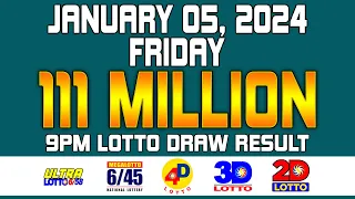 9PM PCSO Draw Lotto Result Today Jan/January 5, 2024 [Complete Result]