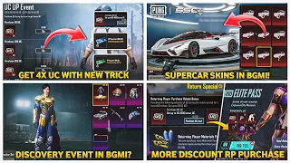 🔴Get 4x UC with New Trick | Next Supercar Skins In Bgmi | Mumbai Indian Discovery Event In Bgmi