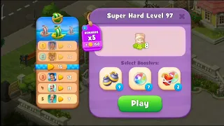 Gardenscapes Level 97 Walkthrough "No Boosters Used"