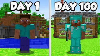 I Spent 100 Days in Old School Minecraft