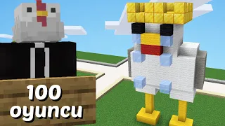 Minecraft'ta 100 Oyuncu ile YAPI KAPIŞMASI!