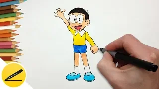 How to Draw Nobita from Doraemon step by step - Drawing for Children Lesson