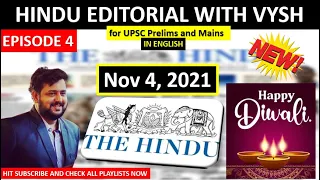 The Hindu Editorial | Hindu EDITORIAL in English | 4th November 2021 | By Vysh Sir | BEST EDITORIAL