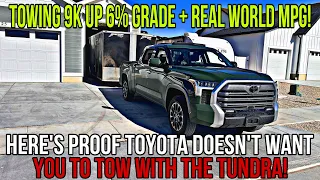 2023 Toyota Tundra Towing Up 6% Grade + Real World MPG: Did I Overload This Truck Towing 9k???