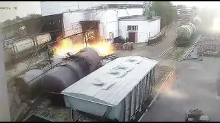 Жуткий взрыв в вагоно-ремонтном депо под Волгоградом попал на видео