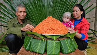 Grandfather Harvests Gac - I Make Gac sticky rice Go market to sell