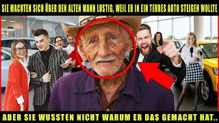 Sie machten sich über den armen Mann lustig, weil er in ein teures Auto steigen wollte..