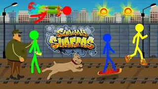 Subway Surfers  Stickman Animation. (Parkour, Subway Surfers VS Stickman)