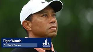 Tiger Woods Warms Up for Round 3 | PGA Championship | 2022