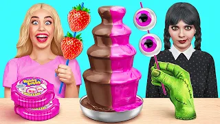 Wednesday vs Barbie Fântână De Ciocolată Fondue Provocarea Multi DO Challenge