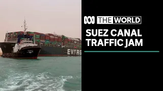 Container ship runs aground in Suez Canal causing traffic jam | The World