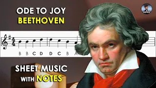 Ode To Joy | Sheet Music with Easy Notes Recorder, Violin - Tutorial | Beethoven's Symphony No. 9