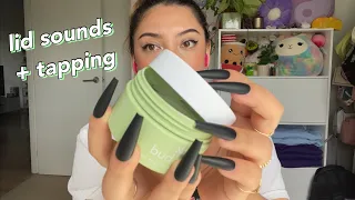 ASMR tapping + lid sounds 🤍 ~inspired by @AlexandriaAsmr1 💞~ | Whispered