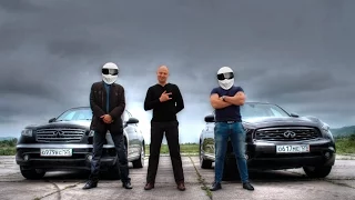 Top Gear: Infiniti FX35 I поколение vs 35 II поколение (DragRace 402 метра)