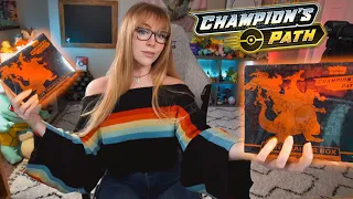 Opening my FIRST CHAMPIONS PATH Pokemon Elite Trainer Boxes!!!