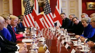 Trump meets with the UK prime minister and British business leaders