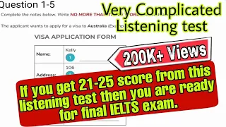 VERY HARD LISTENING TEST | Visa Application form Listening test | IDP LISTENING IELTS TEST