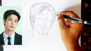 BTS Jin Drawing // How to Draw BTS Jin // BTS Drawing