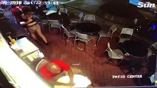 Waitress groped by man slams him into wall in Savannah, Georgia, surveillance video shows