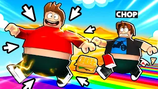 ROBLOX CHOP AND FROSTY BECAME FAT RACE CLICKER CHAMPIONS