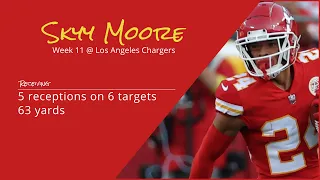 Skyy Moore WR Kansas City Chiefs | Every target and catch | 2022 | Week 11 @ Los Angeles Chargers