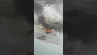 Nissan X-Trail сгорел в Долинске