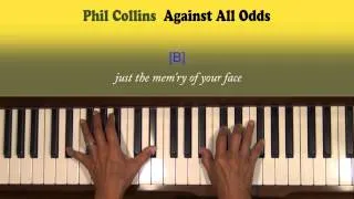 Against All Odds Piano Accompaniment Tutorial SLOW