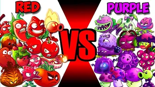 Team RED vs PURPLE - Who Will Win? - PvZ 2 Team Plant Vs Team Plant